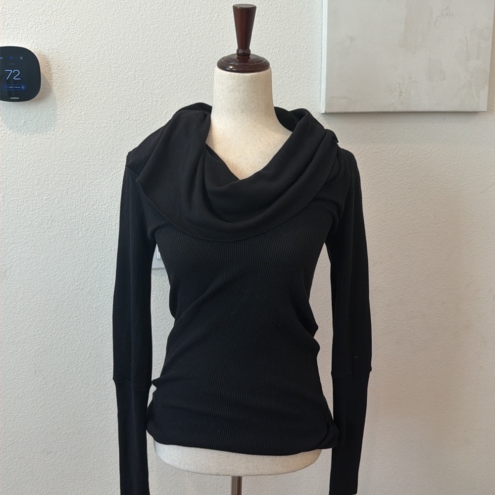 Splendid Black Cowl Neck Long-Sleeve Sweater
